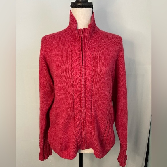 Icelandic designs red Cable Knit Sweater size medium‎ - Picture 1 of 10